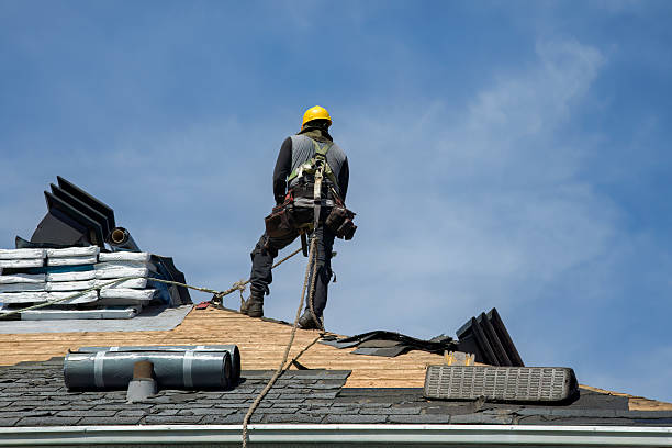 Professional Gutter Installation technician working in Rothsay, MN